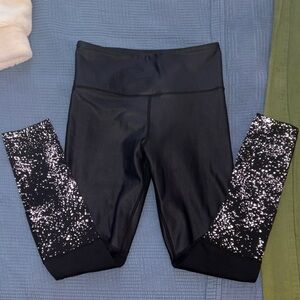 ZYIA women’s Black faux leather reflective Leggings